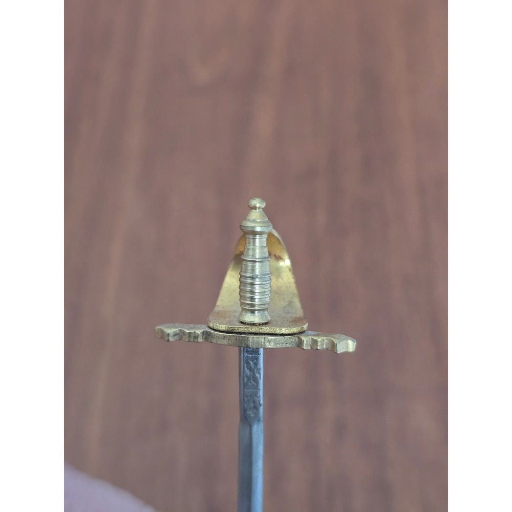 Vintage Toledo Spain Miniature Sword Cocktail Pick Set with Enameled Brass Stand - Picture 14 of 16